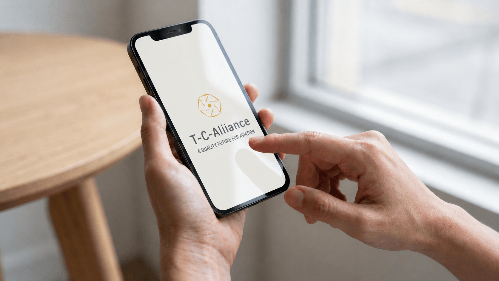 T-C-Alliance mobile app on a smartphone